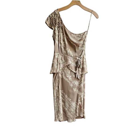 100% Silk Tracy Reese Asymmetrical One-Shoulder Floral Print Silk Dress Size 8 - Picture 14 of 14